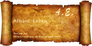 Albini Erika névjegykártya